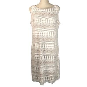 J Howard Lace Overlay Sleeveless Dress Knee Length Size 14